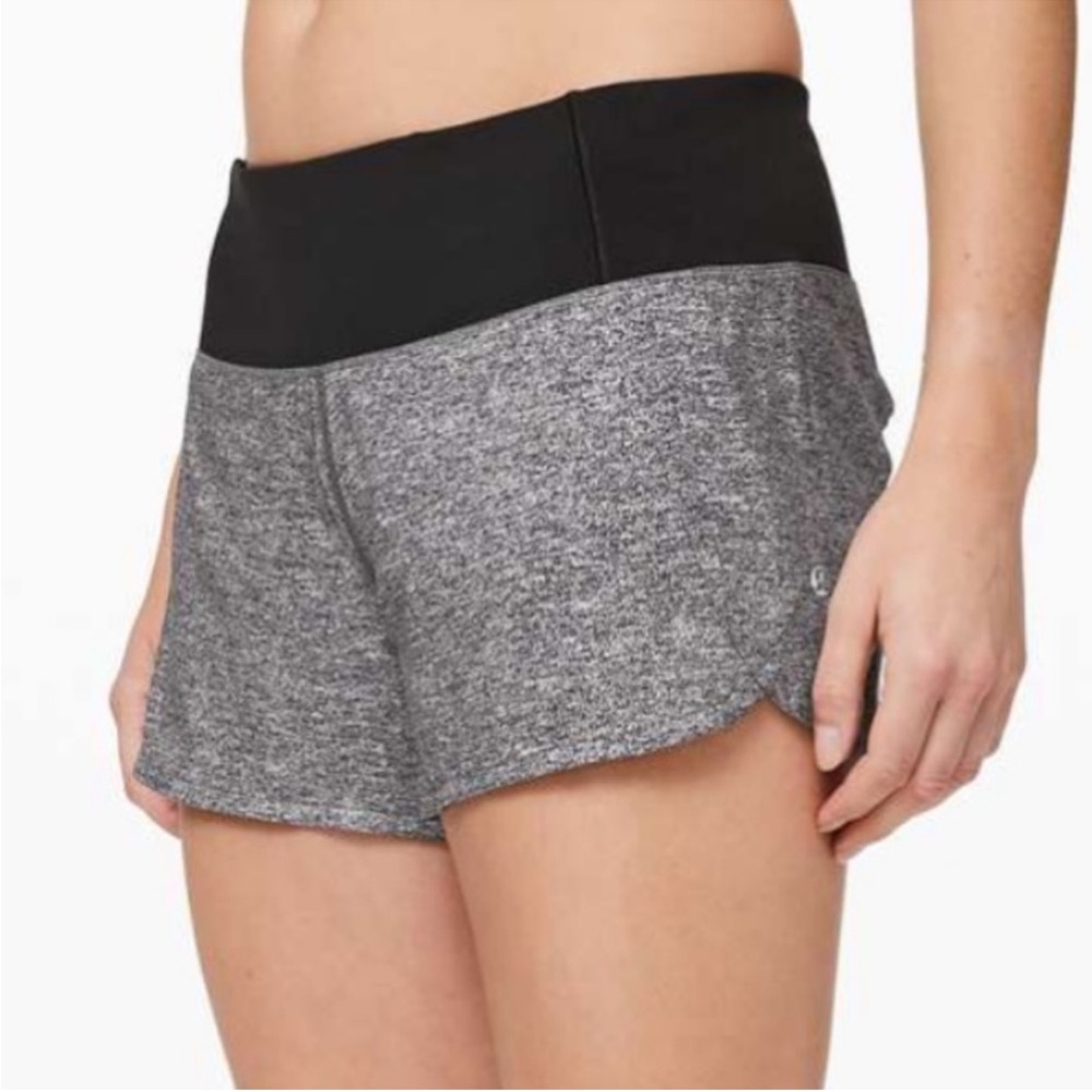 Lululemon Run Times Short II Black and Gray Athletic Shorts
